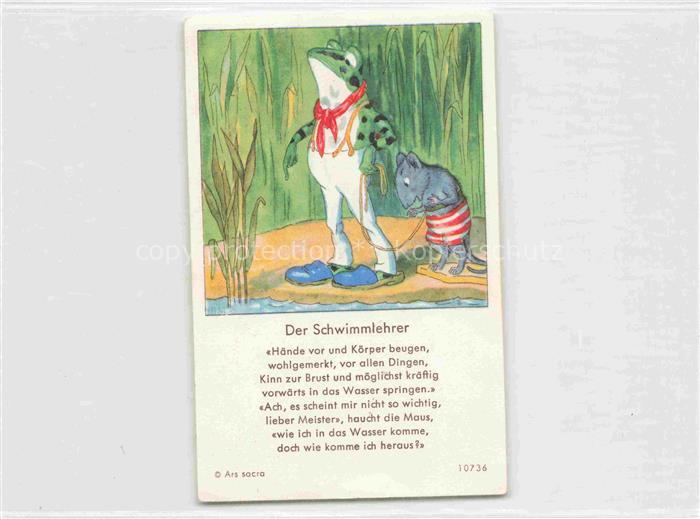 IBM BOHATTA-MORPURGO Ida (1900-1992) Kuenstlerkarte Nr. 10736 Der Schwimmlehrer