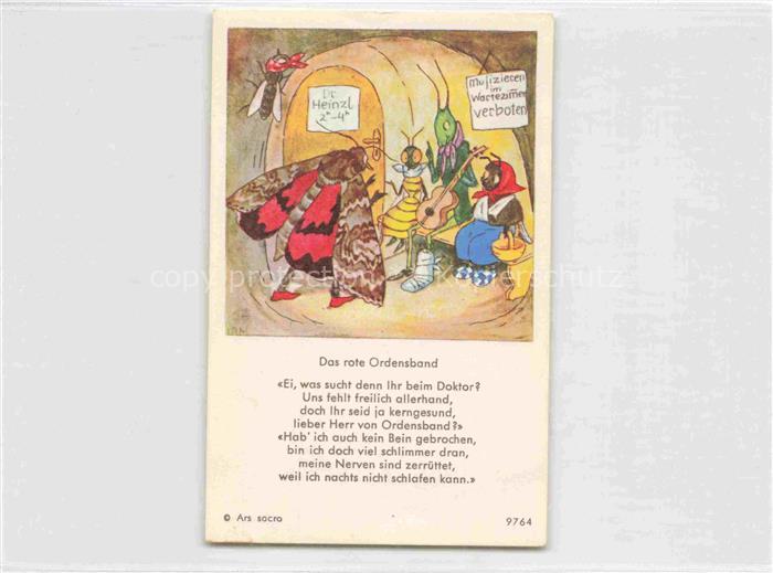 IBM BOHATTA-MORPURGO Ida (1900-1992) Kuenstlerkarte Nr. 9764 Das rote Ordensband
