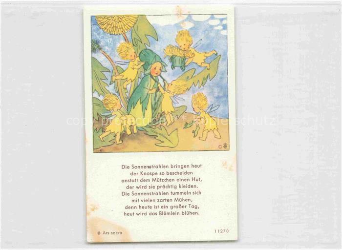 IBM BOHATTA-MORPURGO Ida (1900-1992) Kuenstlerkarte Nr. 11270 Die Sonnenstrahlen