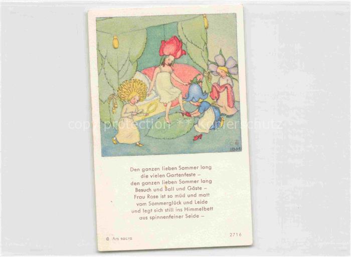 IBM BOHATTA-MORPURGO Ida (1900-1992) Kuenstlerkarte Nr. 2716 Frau Rose Blumen