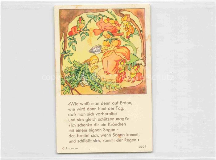 IBM BOHATTA-MORPURGO Ida (1900-1992) Kuenstlerkarte Nr. 12009 Frau Erden Rose Bl