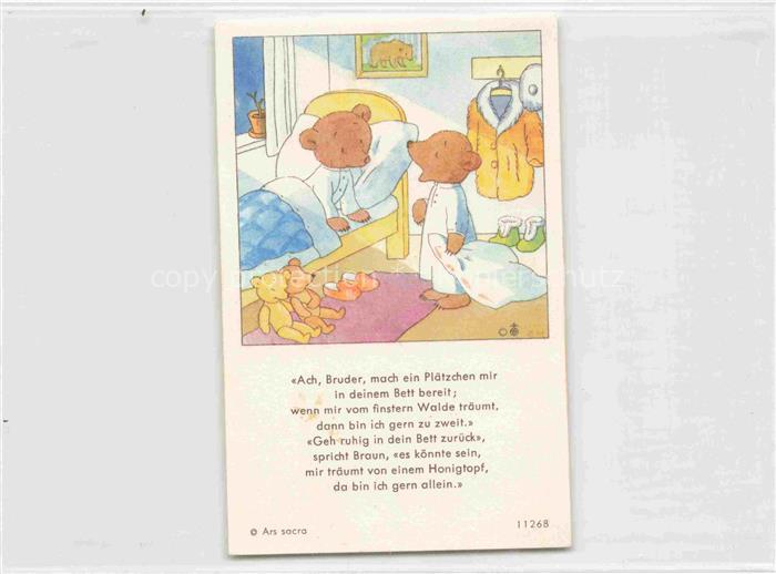 IBM BOHATTA-MORPURGO Ida (1900-1992) Kuenstlerkarte Nr. 11268 Baeren Bett
