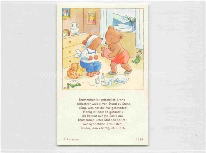 IBM BOHATTA-MORPURGO Ida (1900-1992) Kuenstlerkarte Brummchen krant Teddy