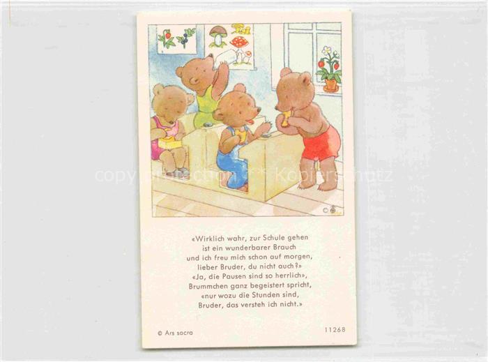 IBM BOHATTA-MORPURGO Ida (1900-1992) Kuenstlerkarte Schule Teddy