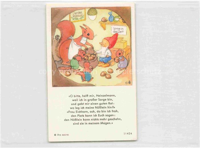 IBM BOHATTA-MORPURGO Ida (1900-1992) Kuenstlerkarte Nr. 11424 Heinzelmann Zwerg
