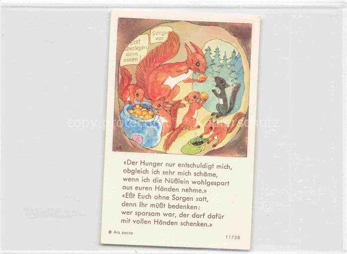 IBM BOHATTA-MORPURGO Ida (1900-1992) Kuenstlerkarte Nr. 11728 Der Hunger Eichhoe