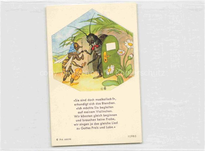 IBM BOHATTA-MORPURGO Ida (1900-1992) Kuenstlerkarte Nr. 10985 Bienchen Musik Kae