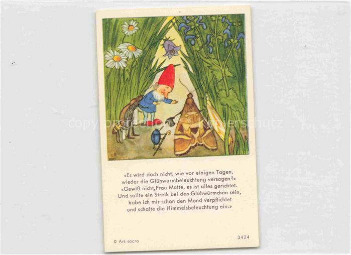 IBM BOHATTA-MORPURGO Ida (1900-1992) Kuenstlerkarte Nr. 3424 Gluehwuermchen Bele