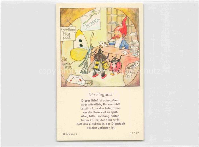 IBM BOHATTA-MORPURGO Ida (1900-1992) Kuenstlerkarte Nr. 11017 Die Flugpost Zwerg