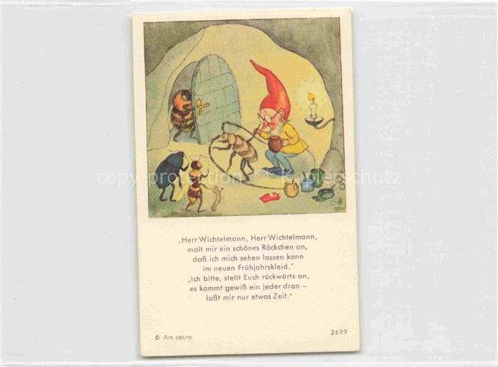 IBM BOHATTA-MORPURGO Ida (1900-1992) Kuenstlerkarte Nr. 2699 Herr Wichtelmann Zw