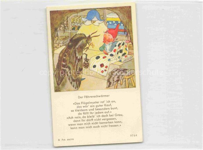 IBM BOHATTA-MORPURGO Ida (1900-1992) Kuenstlerkarte Nr. 9764 Der Foehrenschwaerm