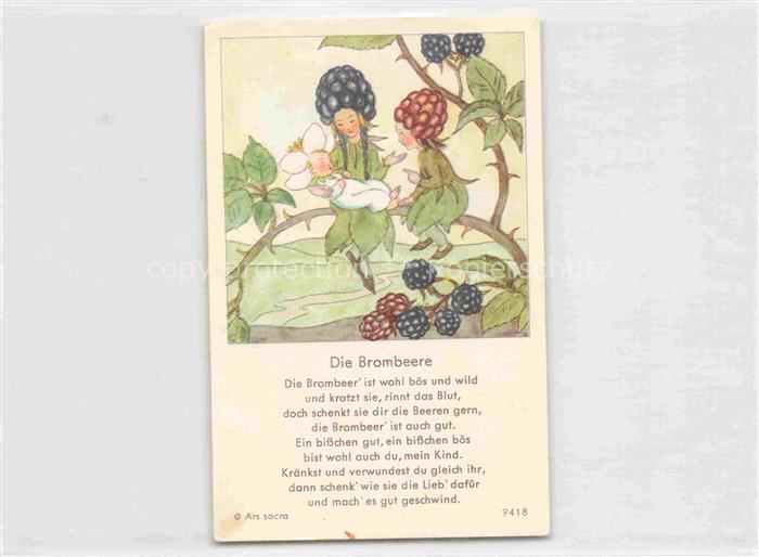 IBM BOHATTA-MORPURGO Ida (1900-1992) Kuenstlerkarte Nr. 9718 Die Brombeere Baby