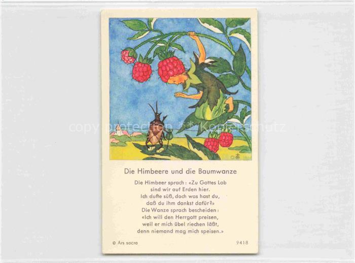 IBM BOHATTA-MORPURGO Ida (1900-1992) Kuenstlerkarte Nr. 9418 Die Himbeere die Ba