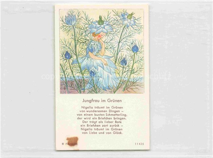 IBM BOHATTA-MORPURGO Ida (1900-1992) Kuenstlerkarte Nr. 11425 Jungfrau im Gruene