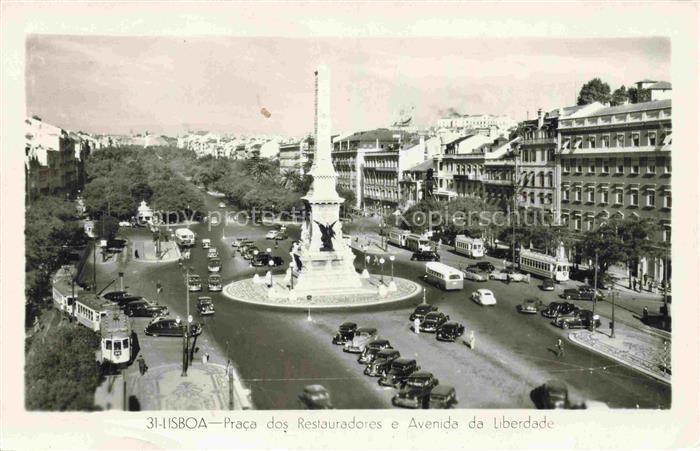 LISBOA Lisbon Lissabon Lisbonne PT Praca dos Restauradores e Avenida da Liberdad