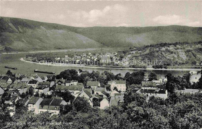 Boppard Rhein Rheinland-Pfalz Panorama mit Blick auf Filsen Die gute Landau Kart
