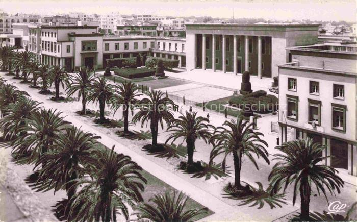 RABAT  Maroc Le Palais de Justice et l'Avenue Lyautey