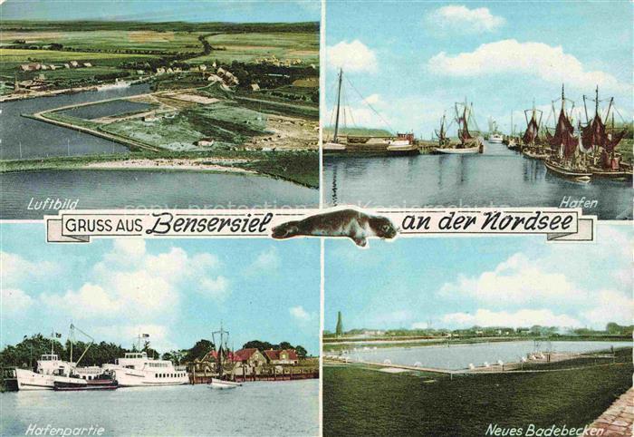 Bensersiel Esens Wittmund Niedersachsen Fliegeraufnahme Hafen Hafenpartie Neus B