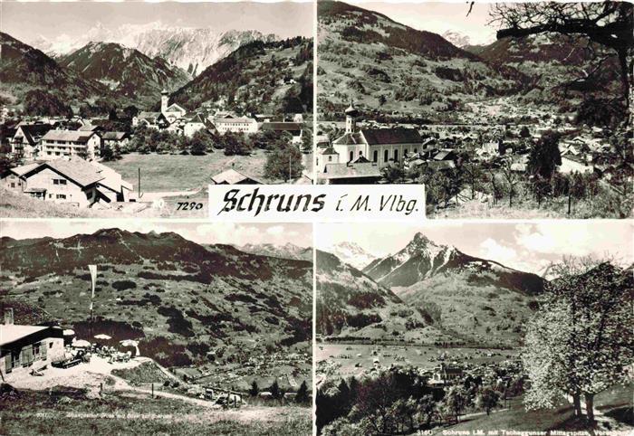 Schruns Tschagguns Montafon Vorarlberg AT Panorama Kirche Teilnsichten