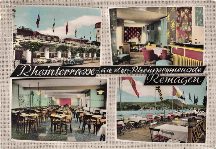REMAGEN Rheinland-Pfalz Rheinterrasse an der Rheinpromenade Gastraeume Terrasse