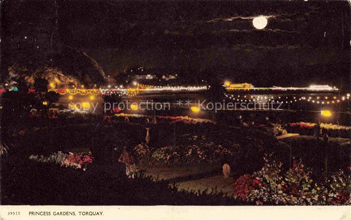 Torquay  UK Princess Gardens at Night