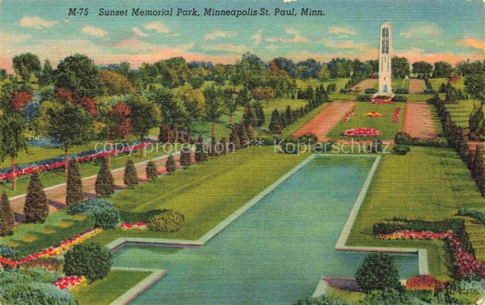 St Paul Minnesota USA Sunset Memorial Park Minneapolis and St Paul