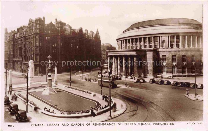 MANCHESTER  UK Central Library and Garden of Remembrance St Peters Square