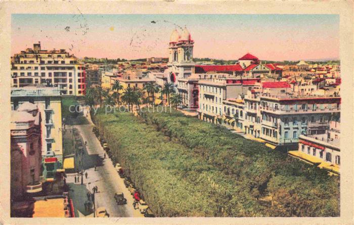 TUNIS Tunesie Avenue Jules Ferry et la Cathedrale