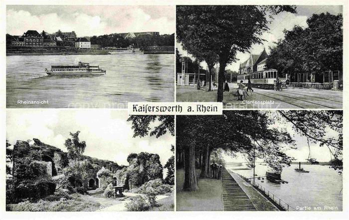 Kaiserswerth Rhein Rheinpartie Clemensplatz Burgruine Rheinpromenade