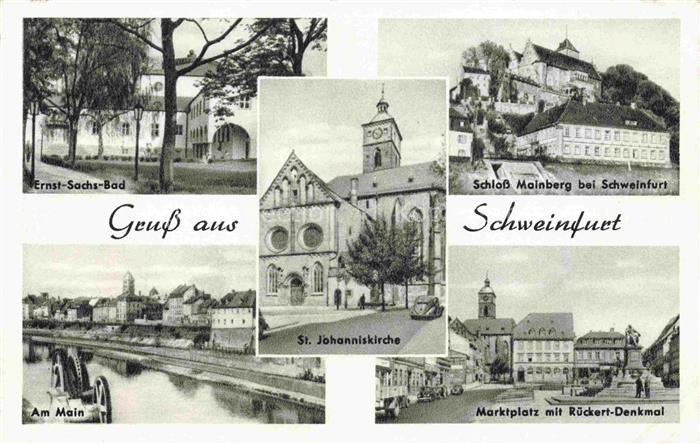 SCHWEINFURT Main Ernst Sachs Bad Schloss Mainberg Mainpartie St Johanniskirche M