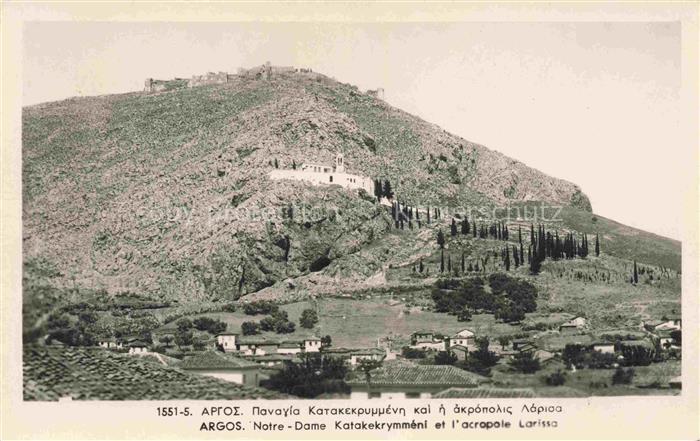Argos Oresticon Peloponnes Greece Notre Dame Ktakekrymmeni et l'acropole Larissa