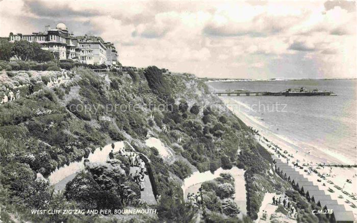 BOURNEMOUTH UK West Cliff Zig Zag and Pier