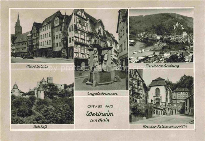Wertheim Main Marktplatz Engelsbrunnen Taubermuendung Schloss An der Kilianskape