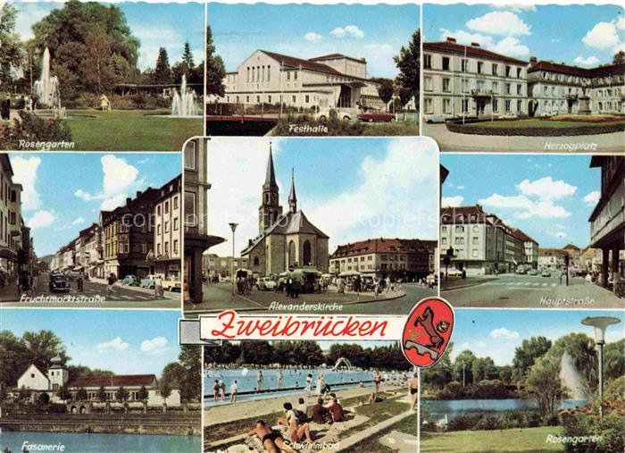Zweibruecken Pfalz Rosengarten Festhalle Herzogsplatz Fruchtmarktstrasse Alexand