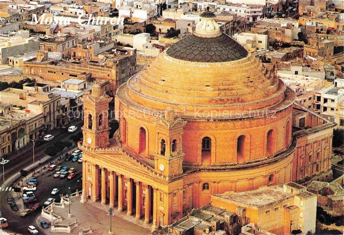 Mosta Malta The Mosta Church Fliegeraufnahme