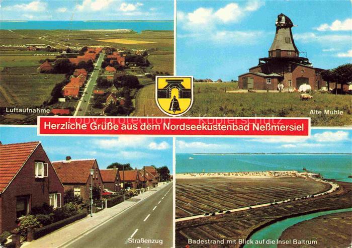 Nessmersiel Dornum Aurich Niedersachsen Fliegeraufnahme Alte Muehle Strassenzug