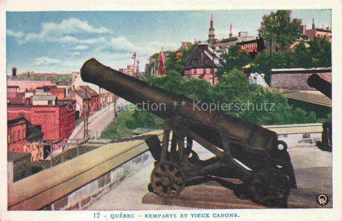QUEBEC-City Canada Remparts et Vieux Canons