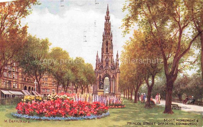 EDINBURGH  SCOTLAND UK Scott Monument Princes Streer Gardens