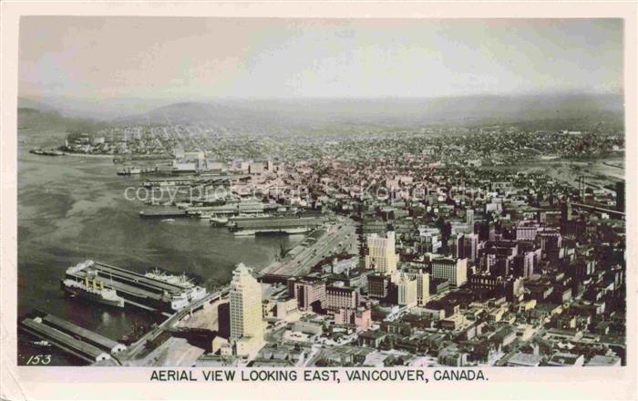 VANCOUVER BC Canada Aerial View Looking East