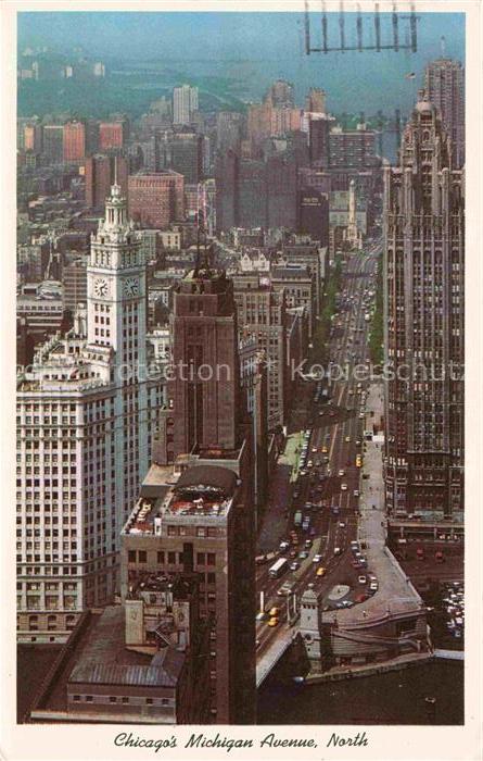 CHICAGO  Illinois USA Aerial View of Michigan Avenue North