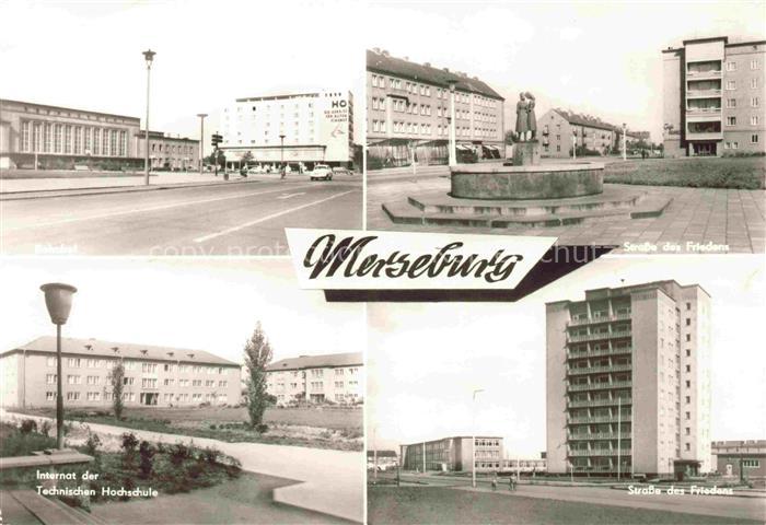 Merseburg Saale Sachsen-Anhalt Schule Strasse des Friedens Bahnhof