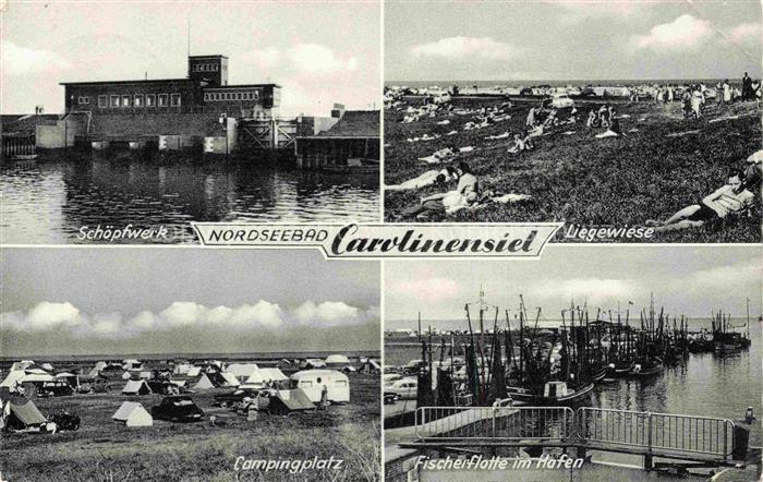 Carolinensiel Ostfriesland Wittmund Niedersachsen Schoepfwerk Liegewiese Camping