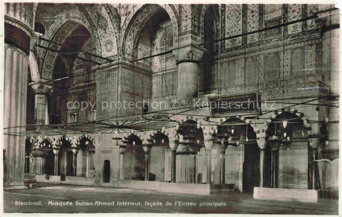 Stamboul ISTANBUL Constantinopel TK Mosquee Sultan Ahmed Interieur facade de l'E