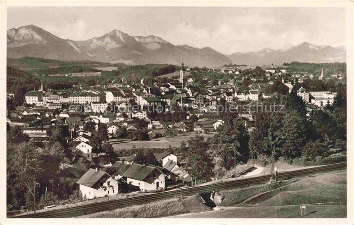 Traunstein  Oberbayern Fliegeraufnahme