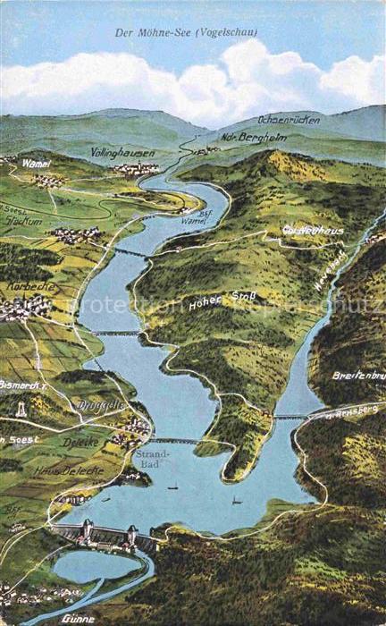 Moehnesee Panoramakarte