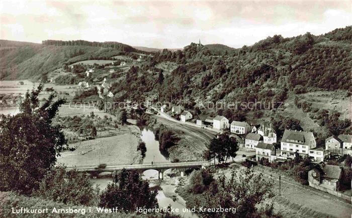 Arnsberg  Westfalen Jaegerbruecke und Kreuzberg
