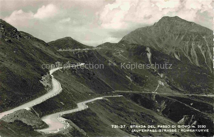 Jaufenstrasse Passo del Giovo Bolzano IT Panorama mit Roemerkurve