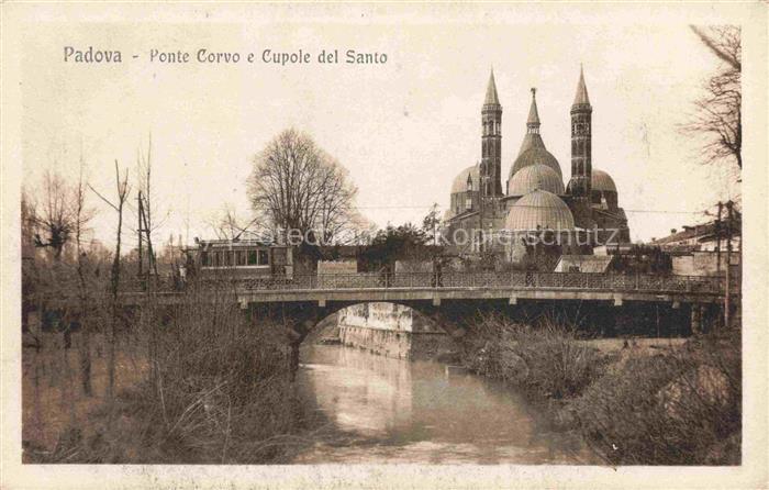 PADOVA Veneto IT Ponte Corvo e Cupole del Santo