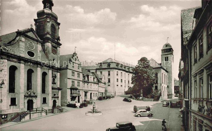 Hachenburg Westerwald Rheinland-Pfalz Alter Markt mit Kirche