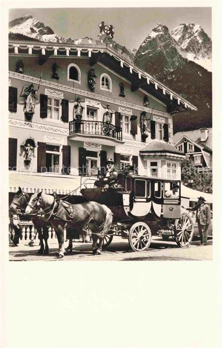 GARMISCH-PARTENKIRCHEN Bayern Clausing Post Hotel Postkutschen Haltestelle